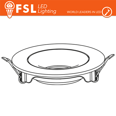 Portafaretto Ghiera Tonda Orientabile Bianca Foro 90mm In Alluminio FSL