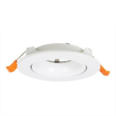 Portafaretto Ghiera Tonda Orientabile Bianca Foro 90mm In Alluminio FSL