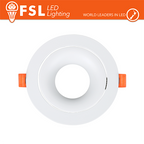 Portafaretto Ghiera Tonda Orientabile Bianca Foro 90mm In Alluminio FSL