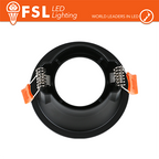 Portafaretto Ghiera Fissa Tonda Nera Foro 75mm In Alluminio FSL