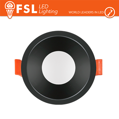 Portafaretto Ghiera Fissa Tonda Nera Foro 75mm In Alluminio FSL