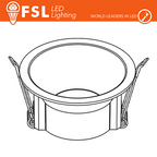Portafaretto Ghiera Fissa Tonda Bianca Foro 75mm In Alluminio FSL
