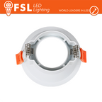 Portafaretto Ghiera Fissa Tonda Bianca Foro 75mm In Alluminio FSL