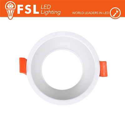 Portafaretto Ghiera Fissa Tonda Bianca Foro 75mm In Alluminio FSL