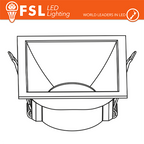 Portafaretto Ghiera Fissa Quadrata Nera Foro 75x75mm In Alluminio FSL