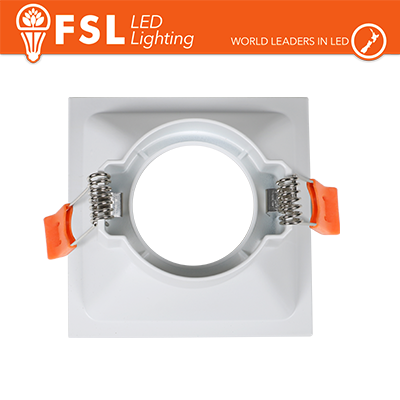 Portafaretto Ghiera Fissa Quadrata Bianca Foro 75x75mm In Alluminio FSL