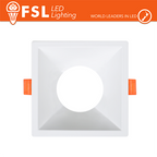Portafaretto Ghiera Fissa Quadrata Bianca Foro 75x75mm In Alluminio FSL