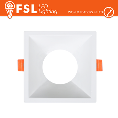 Portafaretto Ghiera Fissa Quadrata Bianca Foro 75x75mm In Alluminio FSL