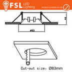 Portafaretto Ghiera Orientabile Tonda Nera Foro 83mm In Alluminio FSL