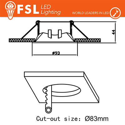 Portafaretto Ghiera Orientabile Tonda Nera Foro 83mm In Alluminio FSL