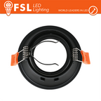 Portafaretto Ghiera Orientabile Tonda Nera Foro 83mm In Alluminio FSL