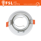 Portafaretto Ghiera Orientabile Tonda Bianca Foro 83mm In Alluminio FSL