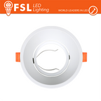 Portafaretto Ghiera Orientabile Tonda Bianca Foro 83mm In Alluminio FSL