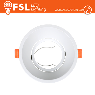 Portafaretto Ghiera Orientabile Tonda Bianca Foro 83mm In Alluminio FSL