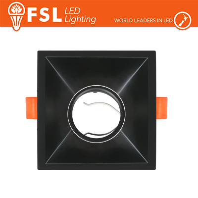 Portafaretto Ghiera Orientabile Quadrata Nera Foro 80x80mm In Alluminio FSL