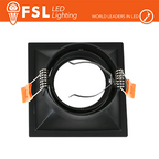 Portafaretto Ghiera Orientabile Quadrata Nera Foro 80x80mm In Alluminio FSL