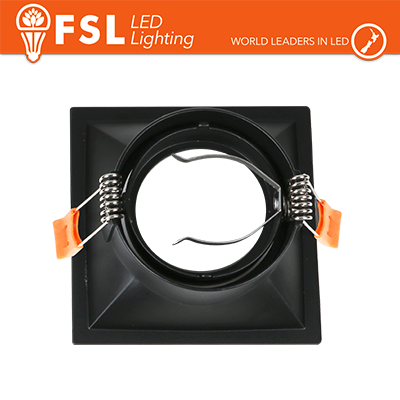Portafaretto Ghiera Orientabile Quadrata Nera Foro 80x80mm In Alluminio FSL