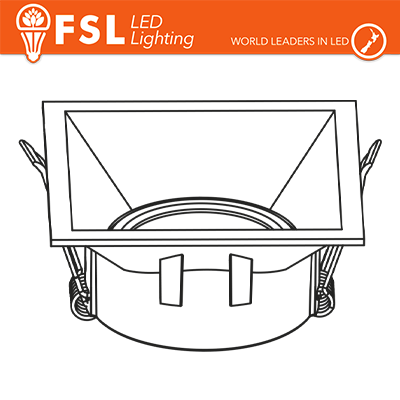 Portafaretto Ghiera Orientabile Quadrata Bianca Foro 80x80mm In Alluminio FSL