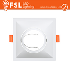 Portafaretto Ghiera Orientabile Quadrata Bianca Foro 80x80mm In Alluminio FSL