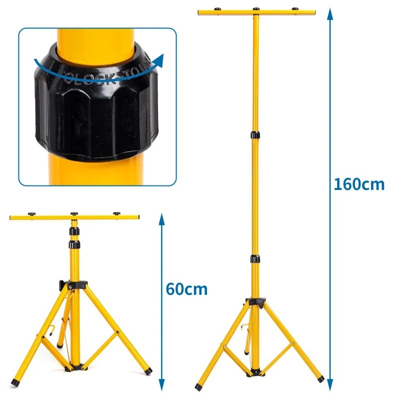 Set di Fari Led 2 x 30W + Treppiede Estensibile 60-160 cm Con Cavo 3mt