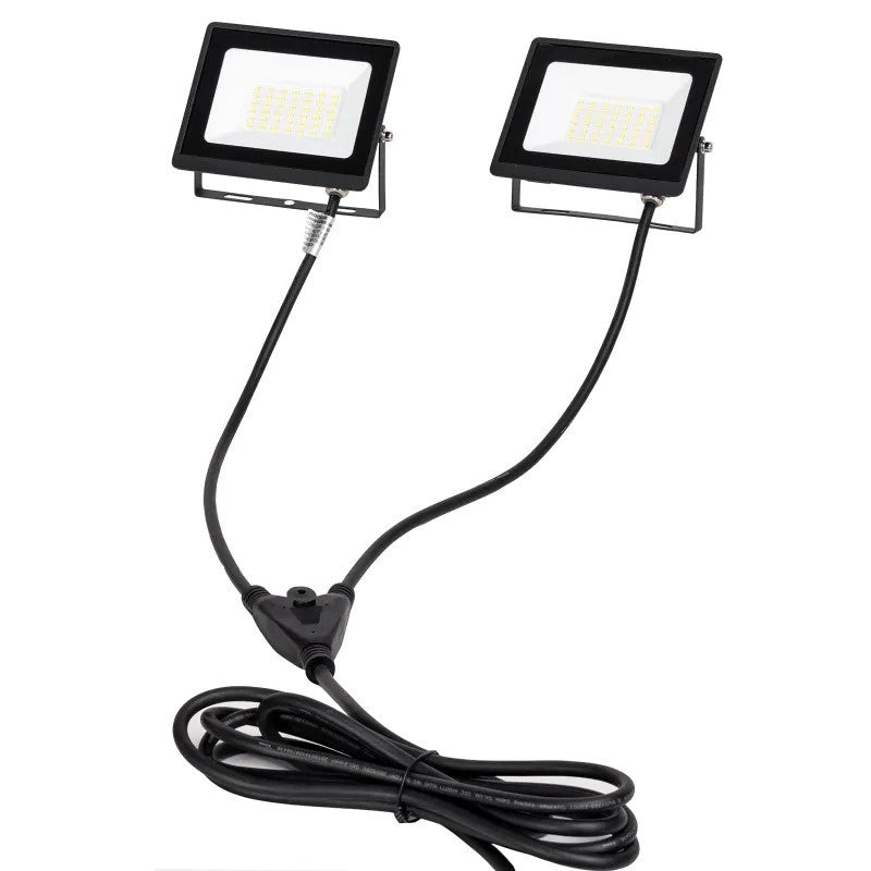 Set di Fari Led 2 x 30W + Treppiede Estensibile 60-160 cm Con Cavo 3mt