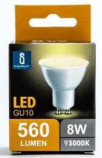 Faretto Led GU10 8W SMD Apertura 120-160 Gradi Luce Calda 3000K