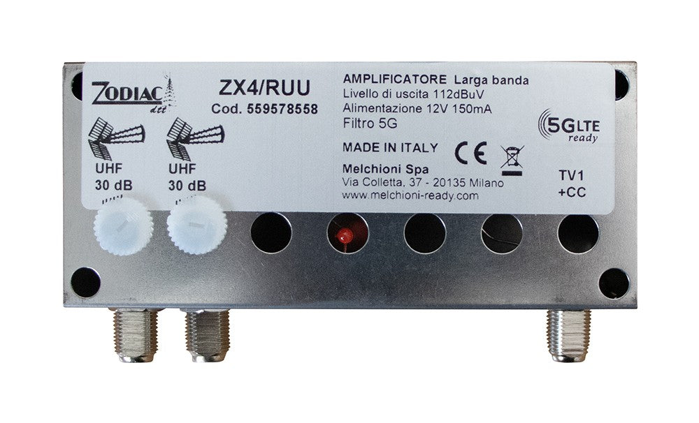 Amplificatore DVB-T2 5G Free da Palo a 2 Ingressi in Banda UHF 30dB