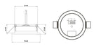 Downlight Faro Led Da Incasso Rotondo 7W CCT IP54 Foro ø65mm 600 Lumen