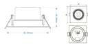 Downlight Led Da Incasso Quadrato Orientabile 7W CCT Foro ø70mm 560 Lumen