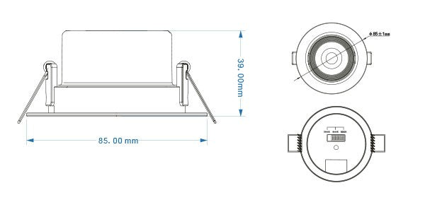 Downlight Led Da Incasso Rotondo Orientabile 7W CCT Foro ø70mm 560 Lumen