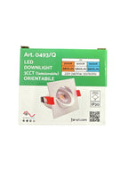 Downlight Led Da Incasso Quadrato Orientabile 7W CCT Foro ø70mm 560 Lumen