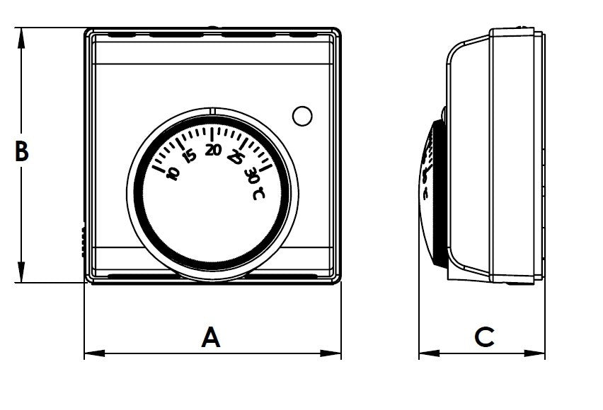 Termostato Ambiente Meccanico Con Interruttore e Spia Zippo 19103