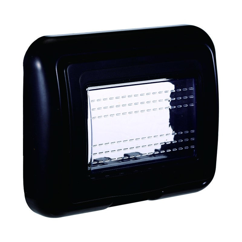 Placca Idrobox 3 Moduli Nera IP55 Compatibile Bticino Living Light