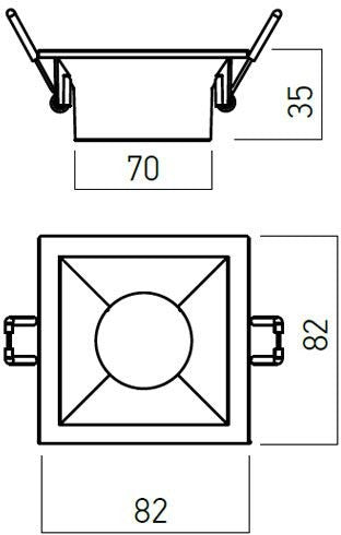 Faretto Da Incasso Fisso Quadrato Bianco Per GU10 GU5.3 XKONE Arelux