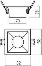 Faretto Da Incasso Fisso Quadrato Nero Per GU10 GU5.3 XKONE Arelux
