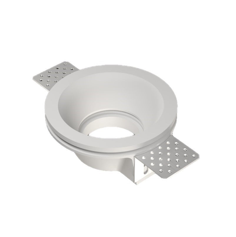Portafaretto Incasso Tondo Conico in Gesso Ceramico Alette Regolabili