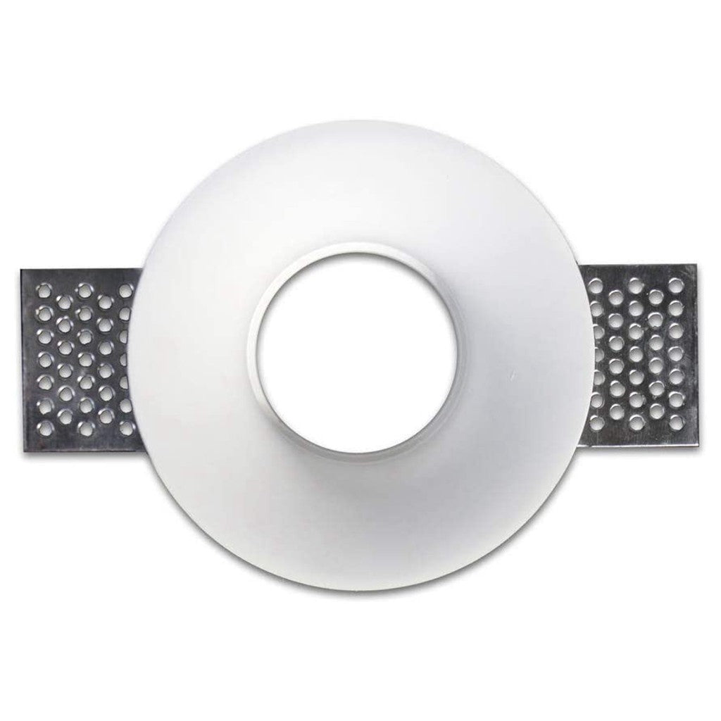 Portafaretto Incasso Tondo Conico in Gesso Ceramico Alette Regolabili
