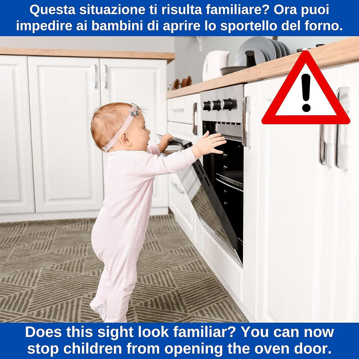 Blocco di Sicurezza Ruotabile per Sportello del Forno e Ante - Set 2 Pz