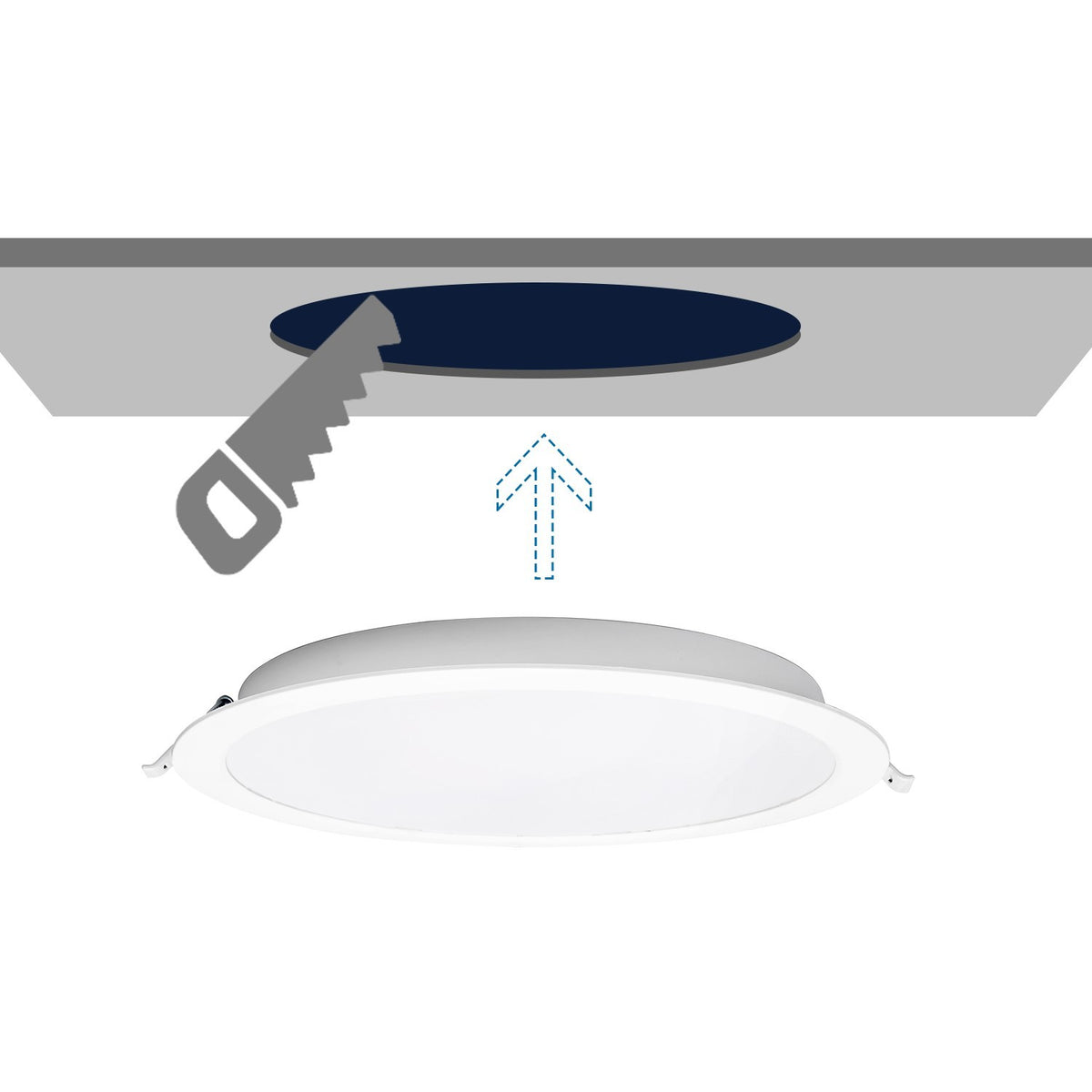 Faretto Led Faro Slim da Incasso 24W 4000K E6 Retroilluminato Foro 265-275mm