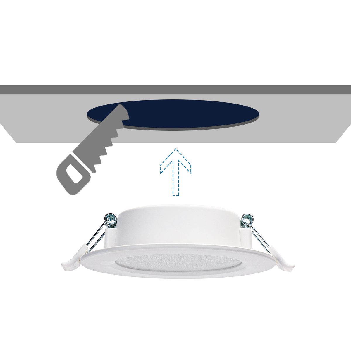 Faretto Led Faro Slim da Incasso 4W 4000K E6 Retroilluminato Foro 77-82mm