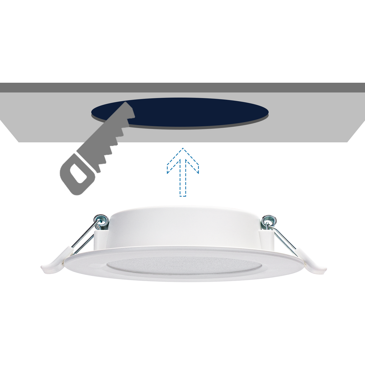 Faretto Led Faro Slim da Incasso 9W 4000K E6 Retroilluminato Foro 118-128mm