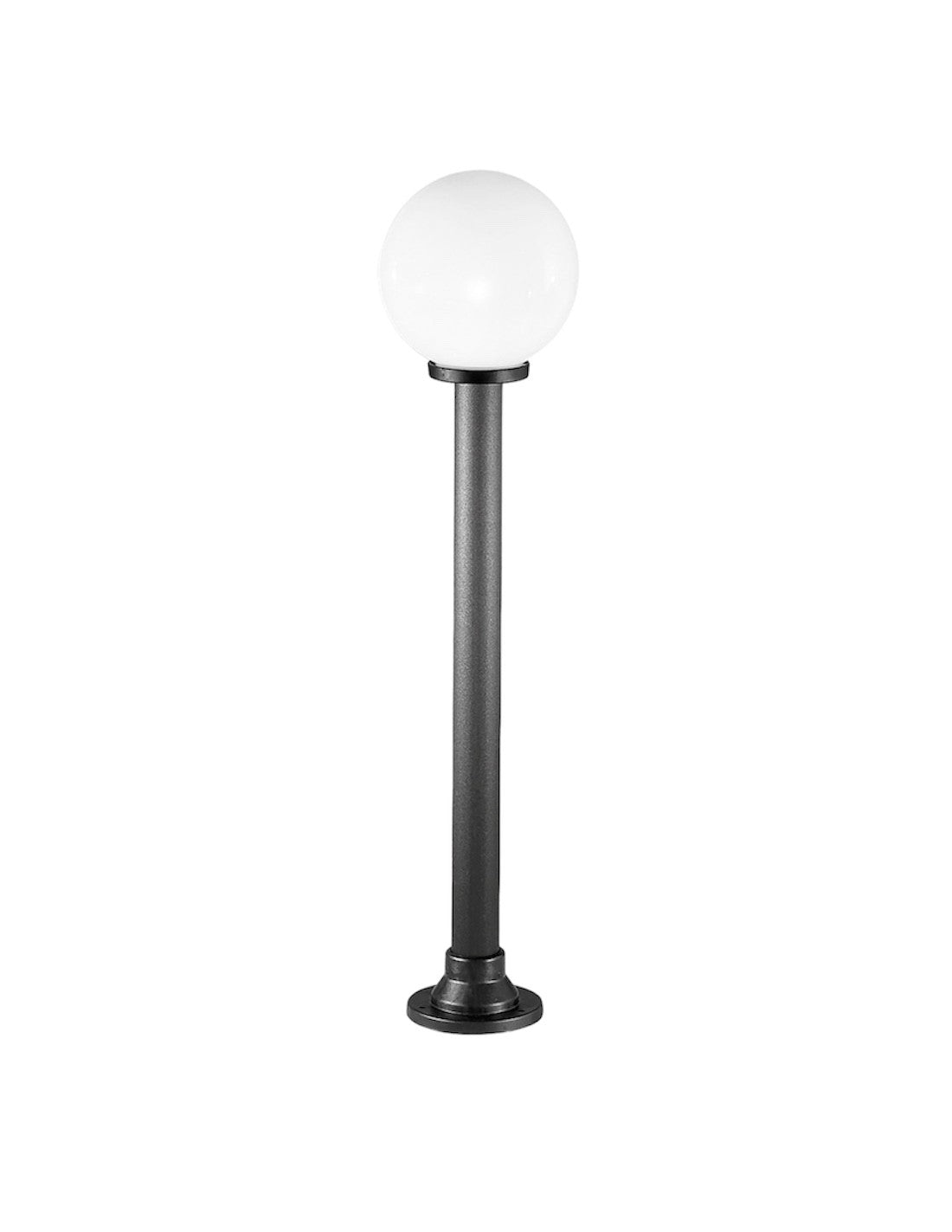 Lampione Globo Sfera Da Giardino in ABS 170cm D. 25 cm Bianco Latte