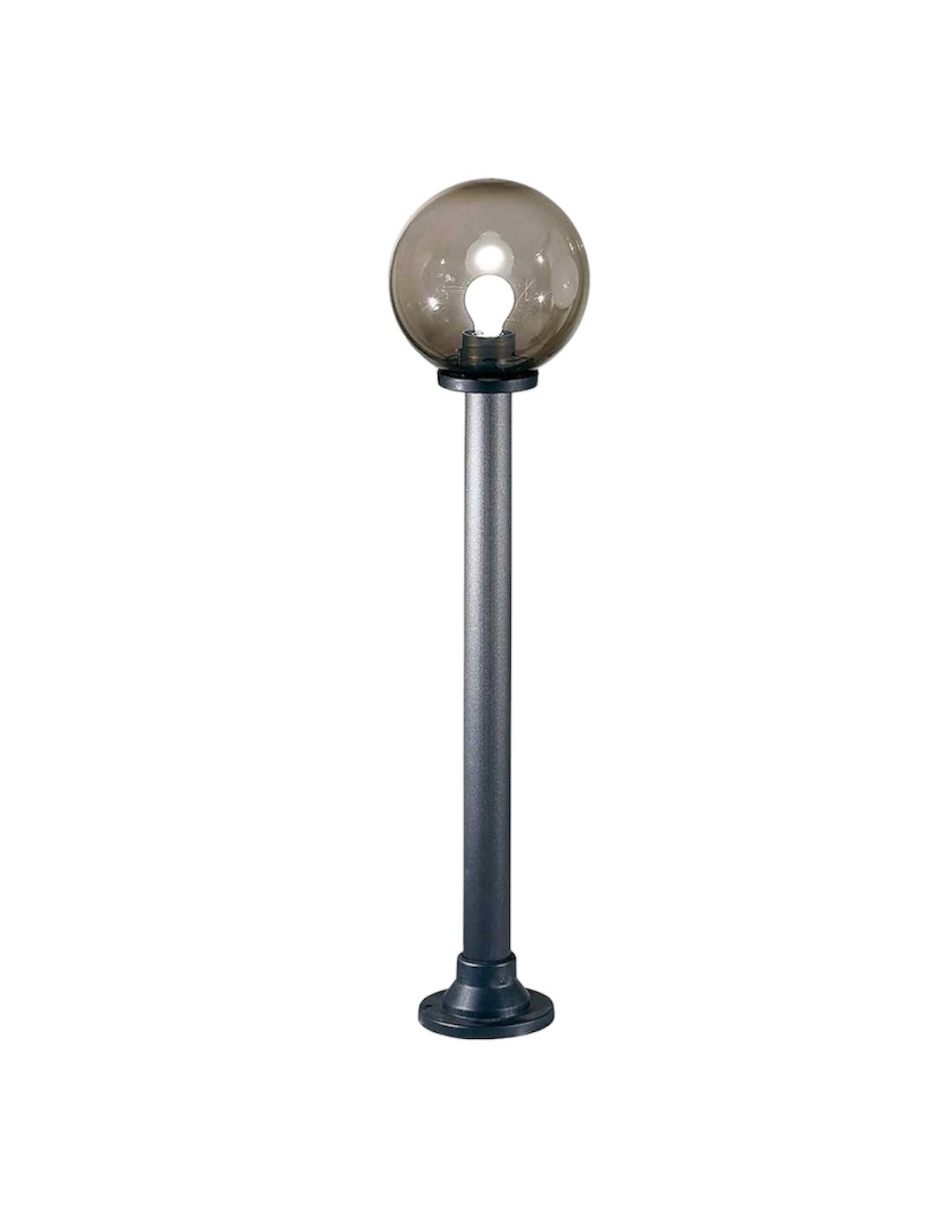 Lampione Globo Sfera Da Giardino in ABS 225cm D. 30 cm Fumè