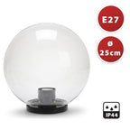 Ricambio Sfera Globo Trasparente D.250mm + Base per palo da 60mm