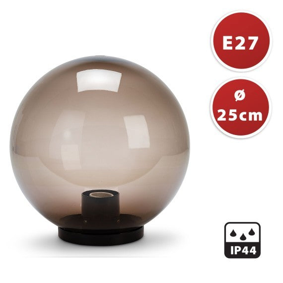 Ricambio Sfera Globo Fumè D.250mm + Base per palo da 60mm