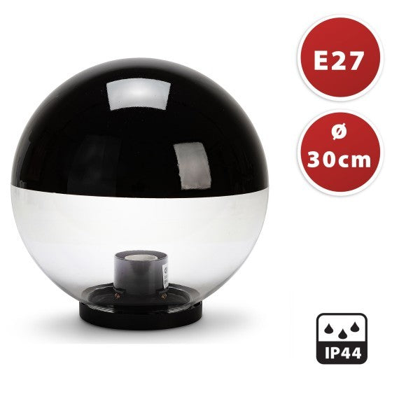 Ricambio Sfera Globo Trasparente/Nero D.300mm + Base per palo da 60mm