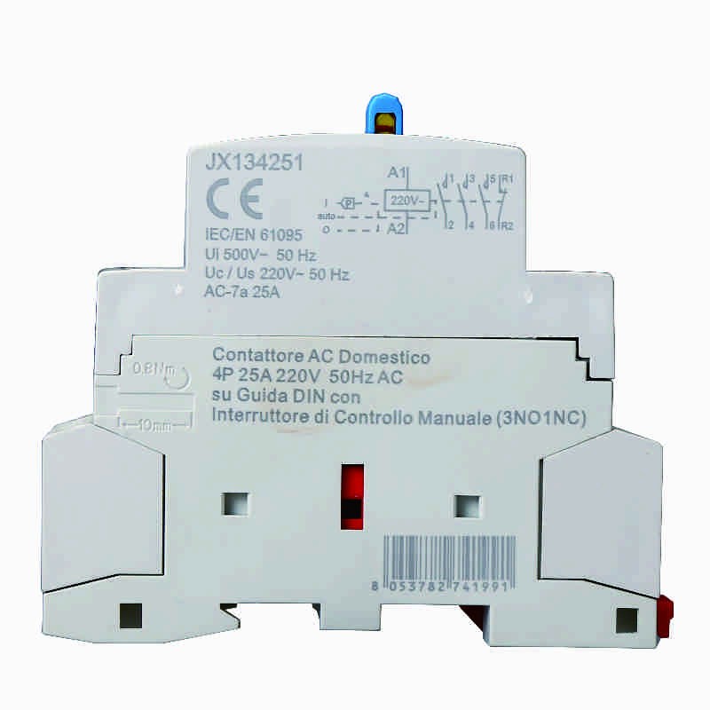Ettroit Contattore Domestico 4P 25A 220v 50hz AC (3NO1NC) JX134251
