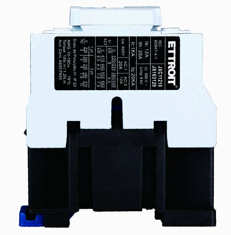 Ettroit Contattore AC 220V 50/60Hz Bobina 3P 3 poli NA Ie 12A Ue 380V JX163129