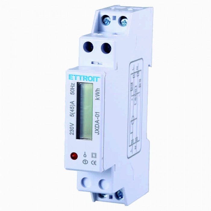 Contatore Energia Elettrica Monofase Su Guida DIN 1 Modulo AC 220V 5(45)A