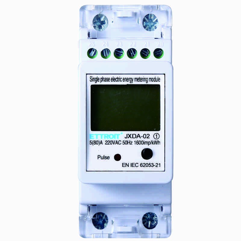 Contatore Energia Elettrica Monofase Su Guida DIN 2 Moduli AC 220V 5(80)A